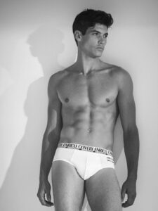 Slip Enrico Coveri in cotone elasticizzato con elastico logato e stampa