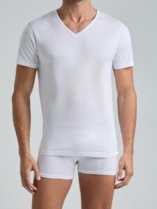 T-shirt Lotto scollo a V mezza manica in puro cotone
